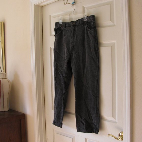 2/$15 Vintage Bristol Blues Jeans Size Tag 36 x 32 Hvywt  Black Capri ? - Picture 3 of 5